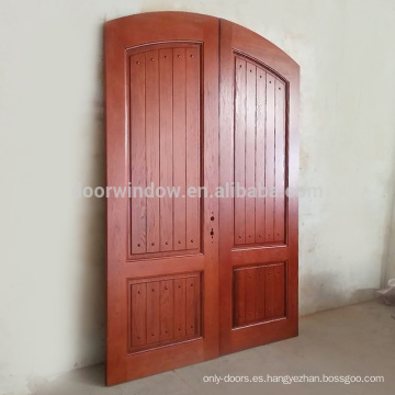 Diseño de la puerta principal principal de la casa de productos terminados de madera de roble rojo, puertas planas de madera maciza